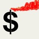 illustration of a dollar sign emitting a flare of smoke