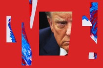 A collage of Trump