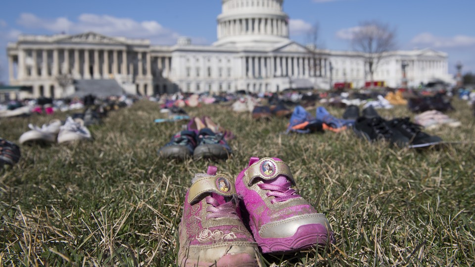 a pair of shoes outside the Capitol