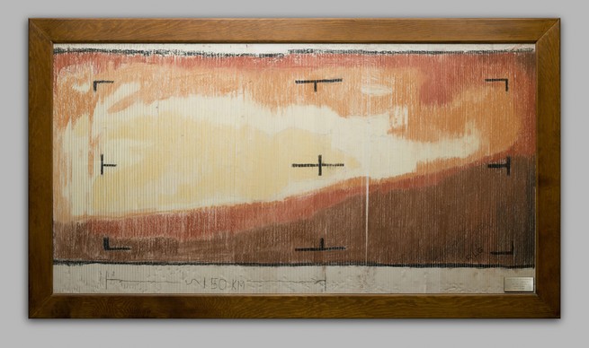 A hand-painted view of the surface of Mars, created using data from the Mariner 4 flyby in 1965