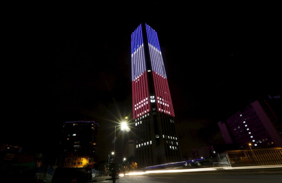 Monuments Around The World Light Up With The Colors Of The French Flag After Paris Attacks The Atlantic