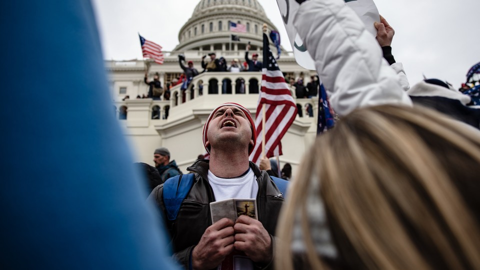 A Capitol rioter on January 6