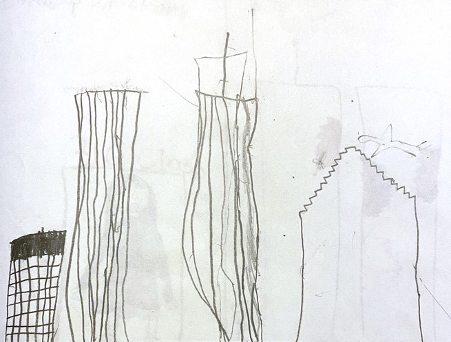 Drawing of the Twin Towers.