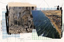 A collage of destroyed Gaza