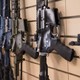 AR-15 rifles on display