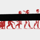 Illustration of an evolution chart with a black bar drawn through