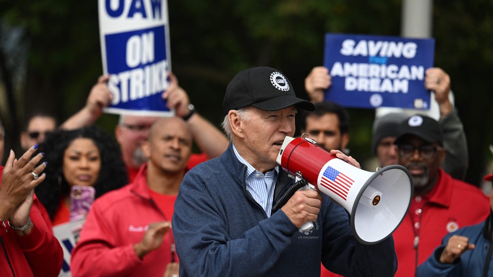 Joe Biden at the UAW picket line