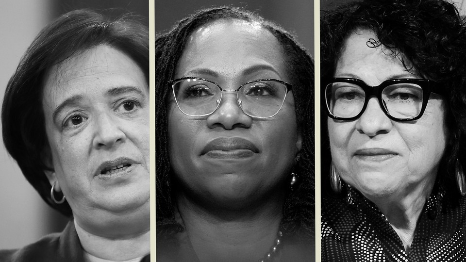 Triptych showing liberal Supreme Court justices