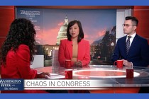 Guests talk around a table on the latest episode of 'Washington Week With the Atlantic'