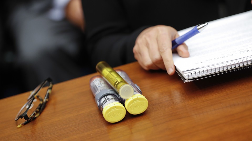 EpiPens on a table