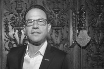 Black and white portrait of Josh Shapiro