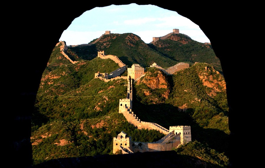 great wall of china top view