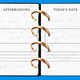 A day planner with binder rings replaced by wedding rings