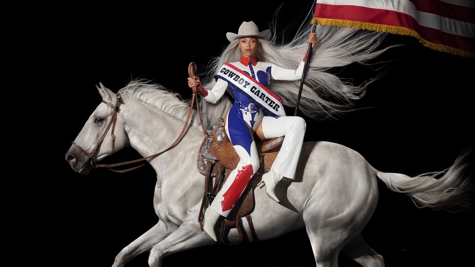 Beyoncé riding a horse