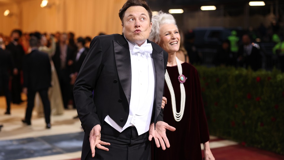 Elon Musk and Maye Musk attending the 2022 Met Gala in May