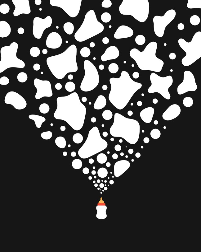baby formula with abstract shapes flowing