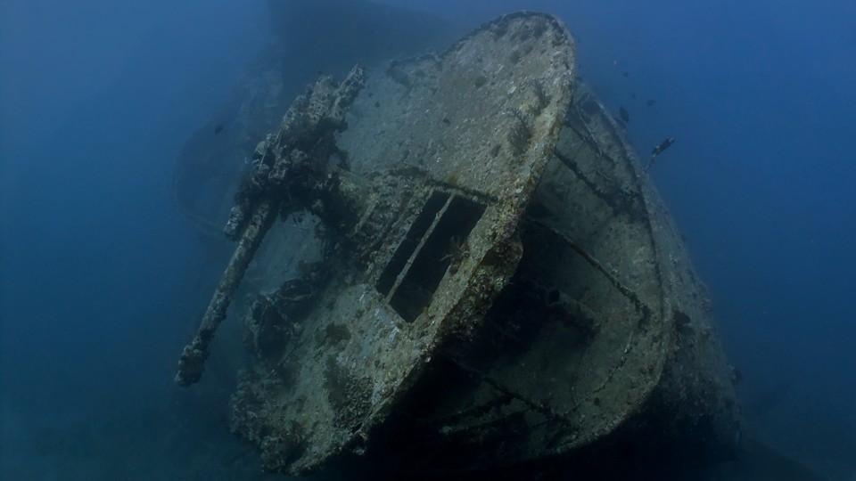 underwater shipwreck inside