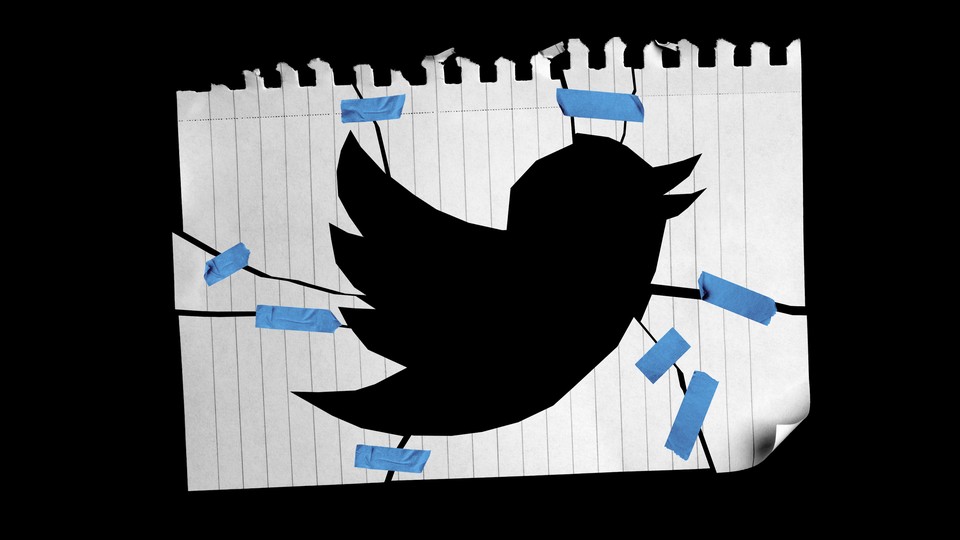 Twitter symbol pieced together