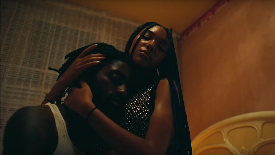 One of the couples in Beyoncé and Jay-Z's "Apeshit" music video modeling a kind of tenderness between equals