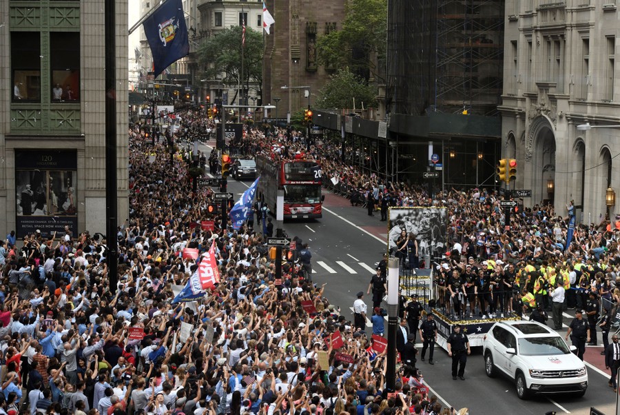 Photos of the 2019 Women's World Cup Champions Victory Ticker-Tape