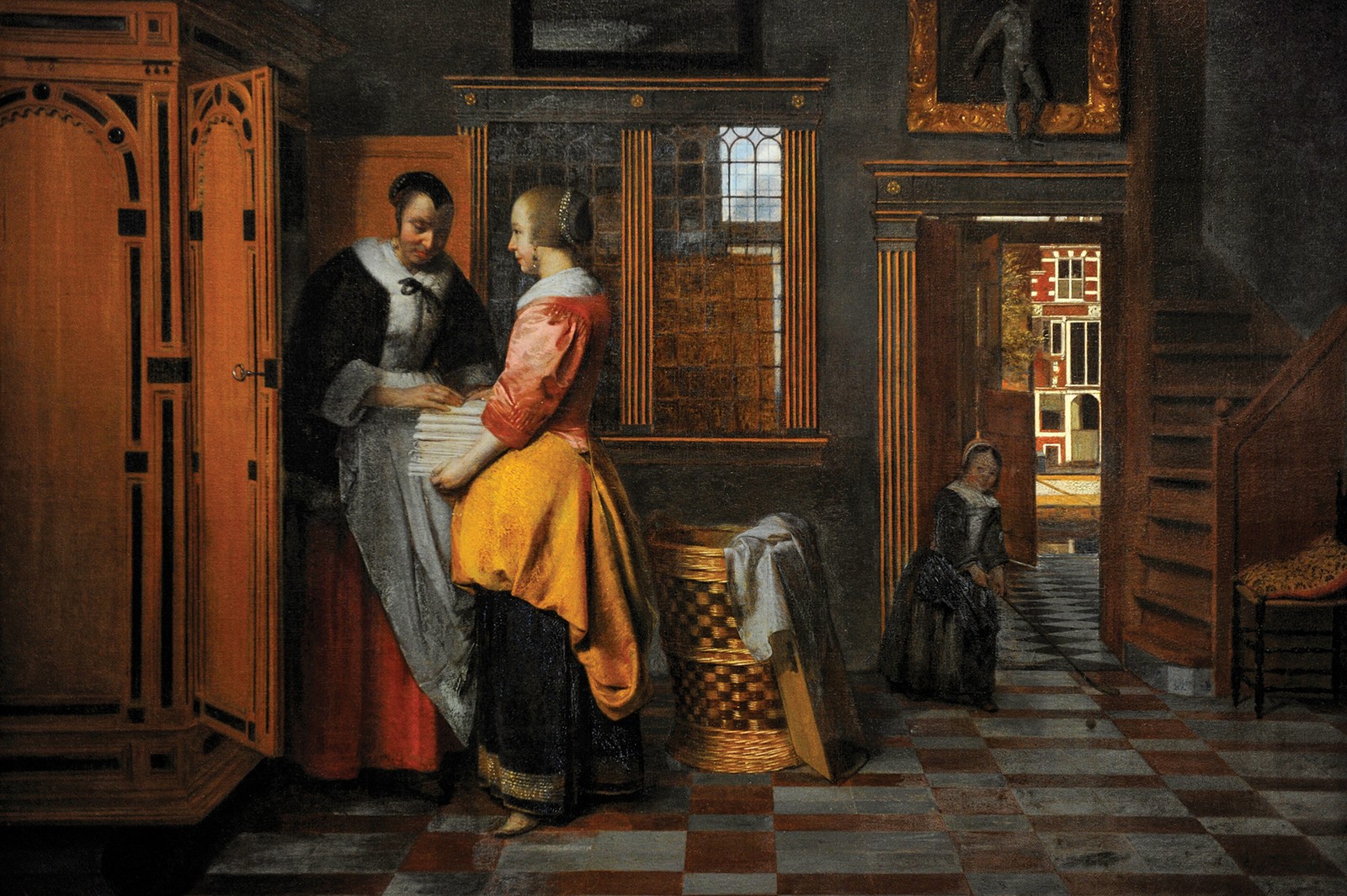 Look Closer: Interior With Women Beside a Linen Cupboard - The