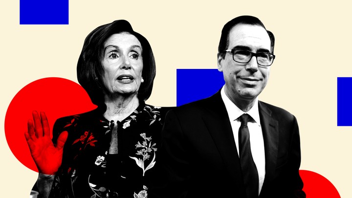 Nancy Pelosi and Steve Mnuchin