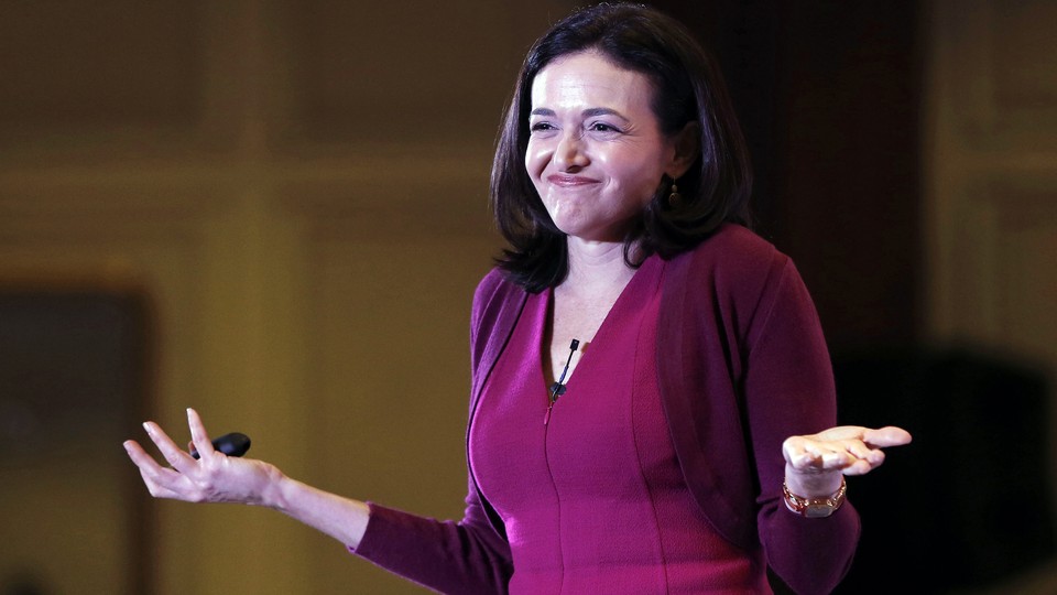 Sheryl Sandberg shrugs.