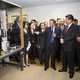 Chinese president Xi Jinping examines Huawei technology during a presentation in London in 2015.