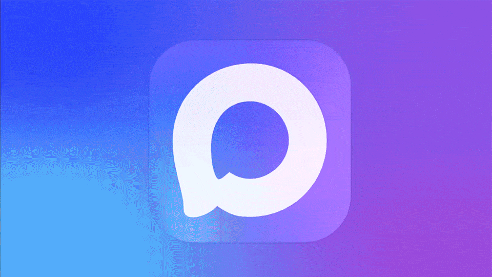 A GIF of an app icon that spins around to reveal a camera