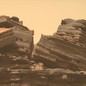 Rocky outcroppings on the surface of Mars, as seen by NASA's Perseverance rover