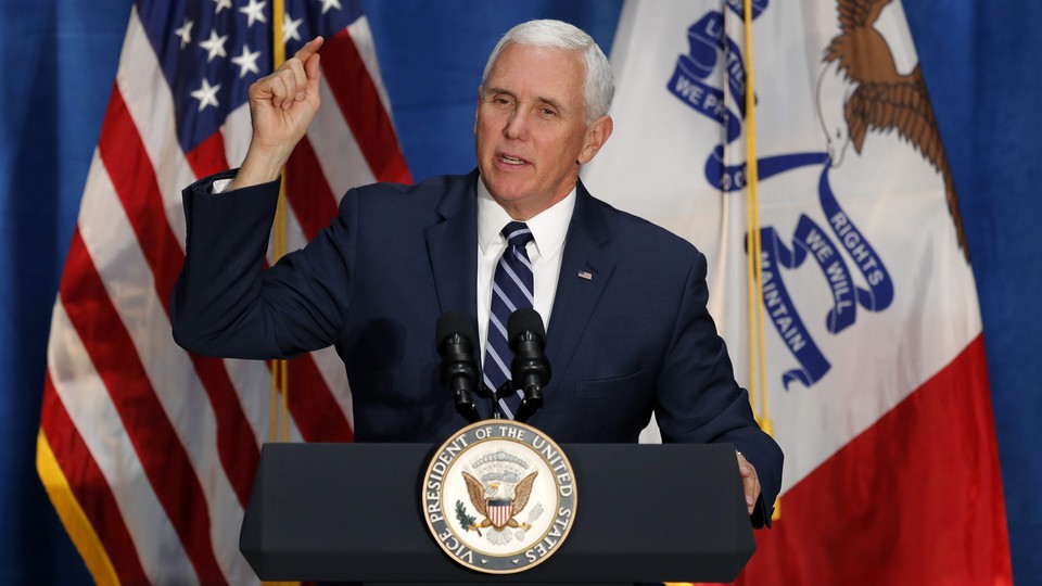 Vice President Mike Pence speaking at a midterm-election campaign rally