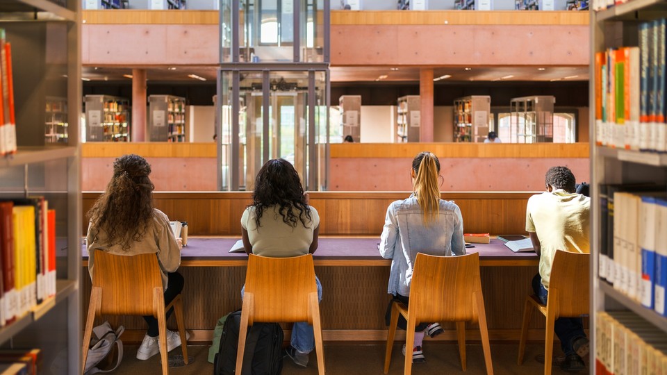 Students in a librery