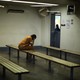 An unidentified inmate sits in a facility in Santa Ana, California.