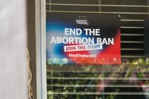 A home displays a pro-abortion sign on October 26, 2024.