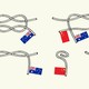 Illustration of knots with the flags of China, Australia, and the U.S.