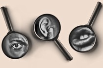 An illustration of magnifying glasses with close-up images of various physical features