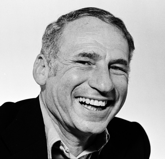 A smiling Mel Brooks.
