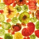 Colorful tomato slices