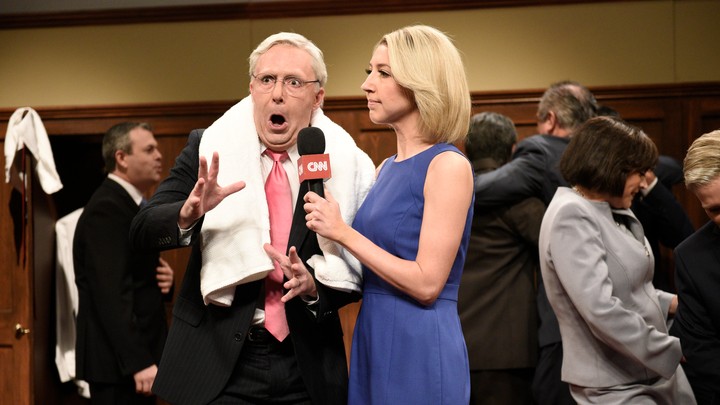 Beck Bennett as Mitch McConnell and Heidi Gardner as Dana Bash