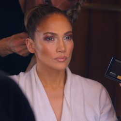 Jennifer Lopez gets makeup applied in a scene from "Halftime."