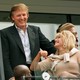 Donald Trump talks with Ivana Trump, his former wife, at the U.S. Open in 1997.