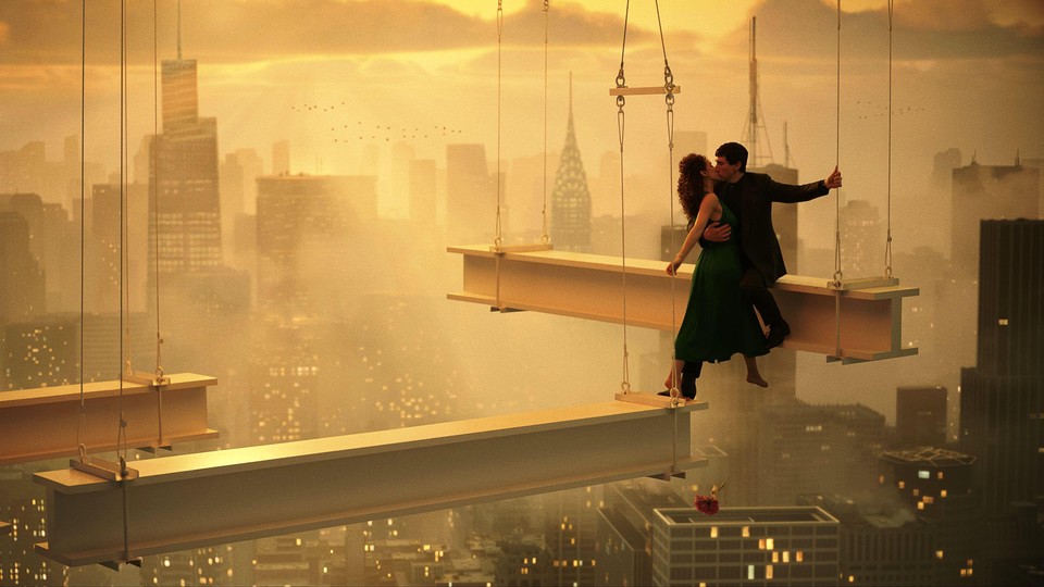 Adam Driver and Nathalie Emmanuel kiss in Megalopolis