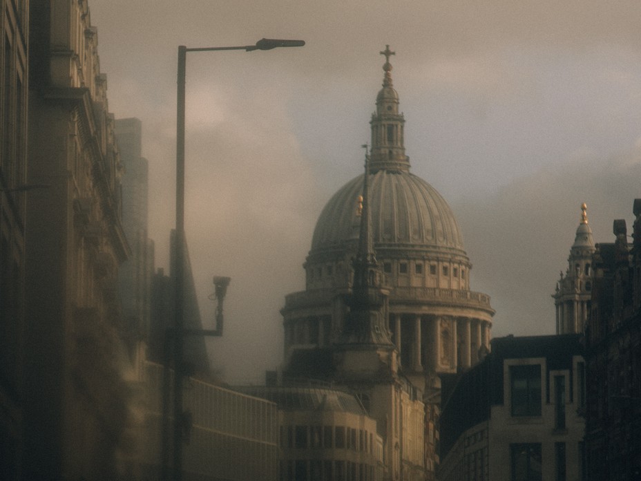St. Paul's Cathedral, London on a foggy day
