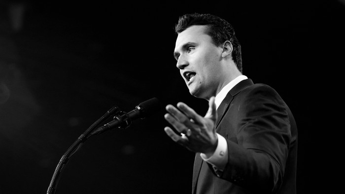 Charlie Kirk black and white