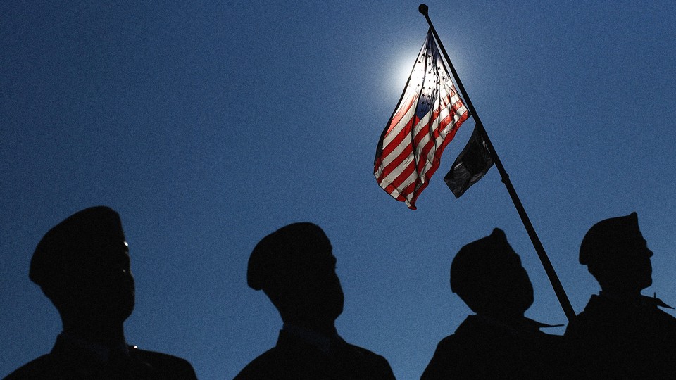 Soldiers with a flag