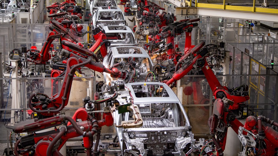 An image from a Chinese car factory An image from a Chinese car factory