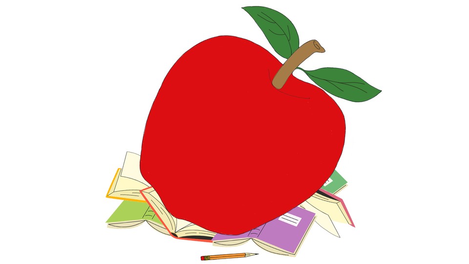 Big apple crushing school books