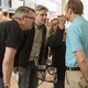 'Better Call Saul' creators Vince Gilligan and Peter Gould on set with actor Bob Odenkirk