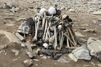 A stack of bones at Roopkund lake