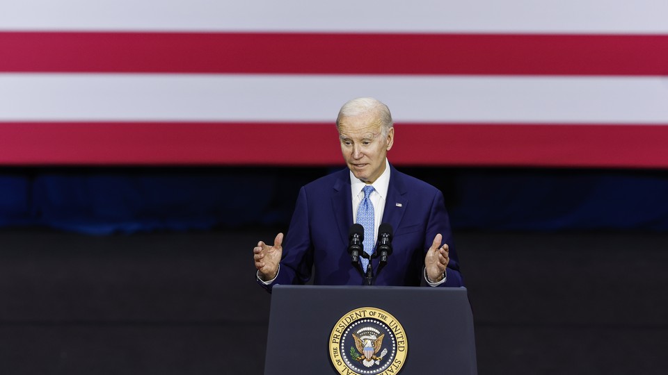 President Biden delivers remarks at the Kempsville Recreation Center in Virginia Beach, Virginia, on February 28.